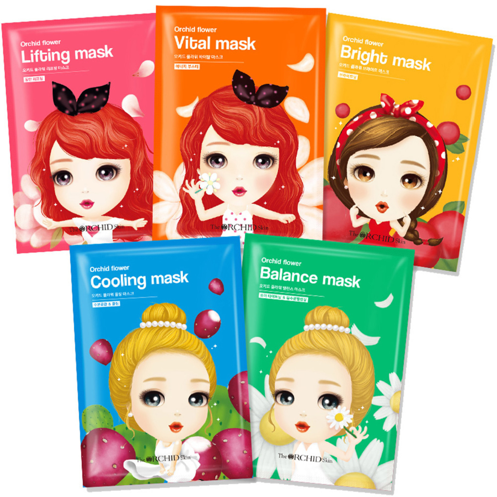 The ORCHID Skin Orchid Flower Tuchmaske Mix Set (5 Stk)