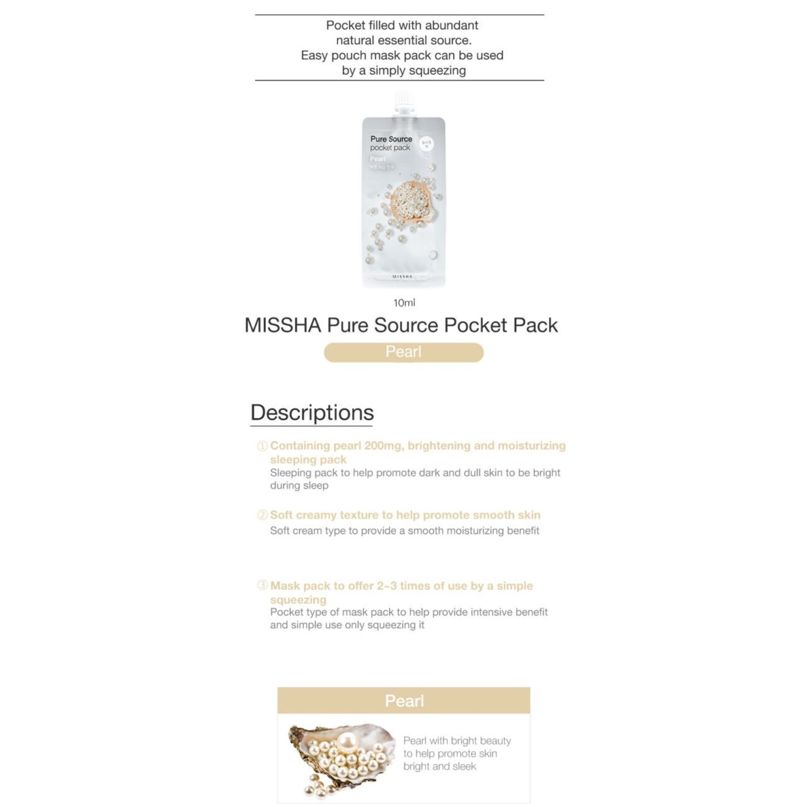 MISSHA Pure Source Pocket Pack (Pearl)