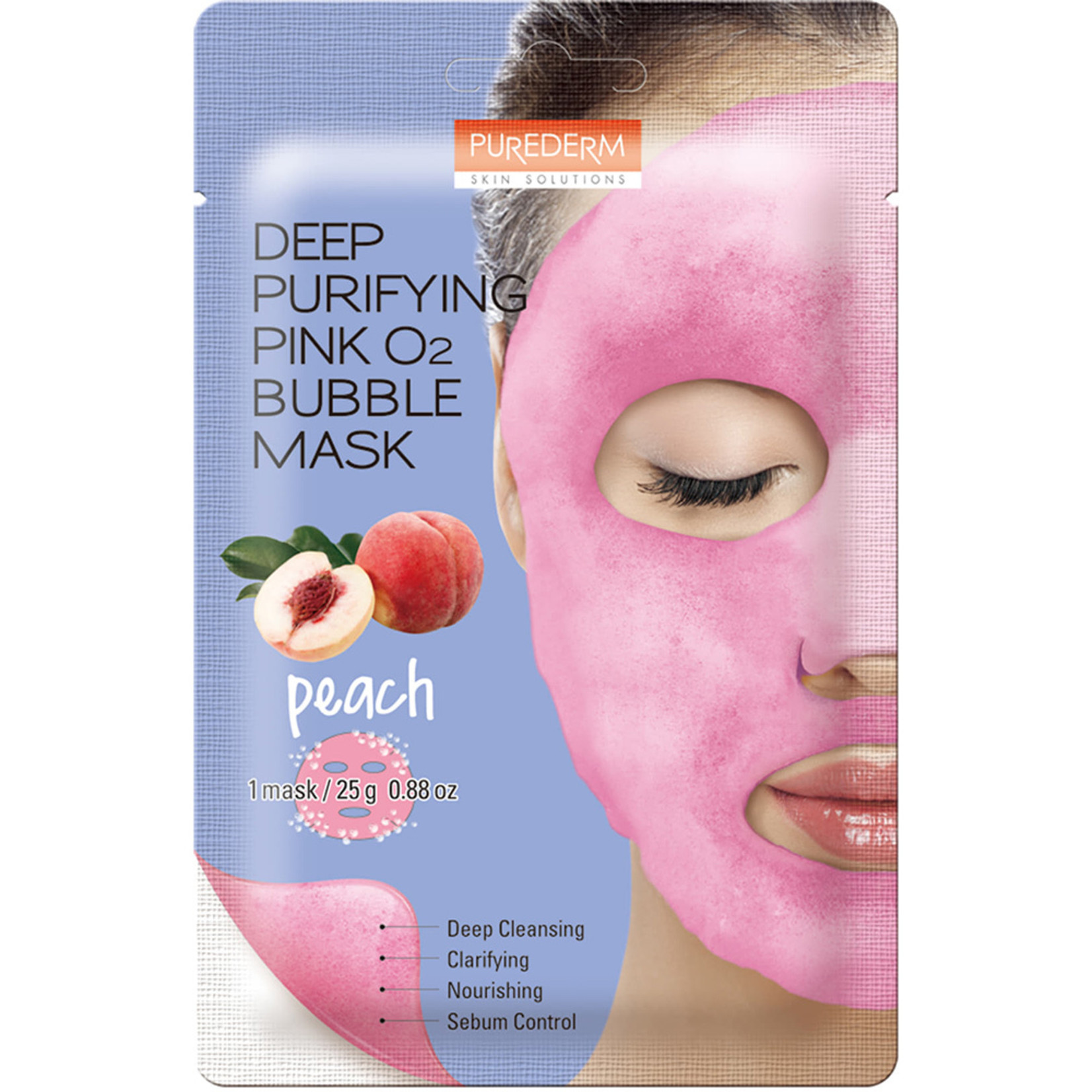 PUREDERM Deep Purifying Pink O2 Bubble Mask (Pfirsich)