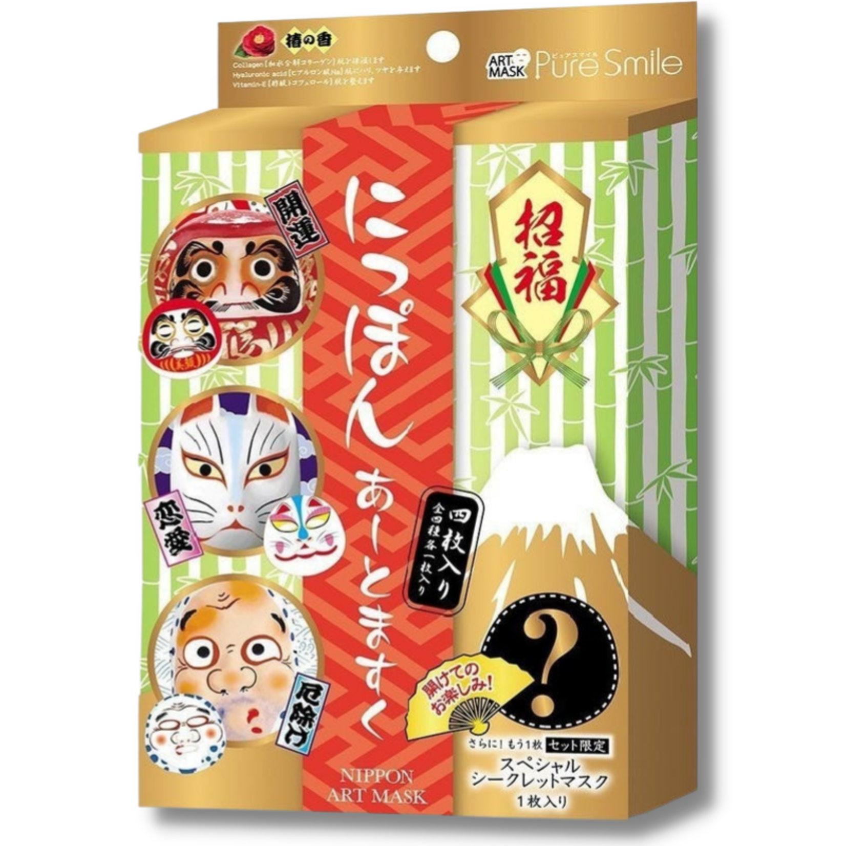 Sun Smile Pure Smile Nippon Art Mask Set ( 3+1  pcs)