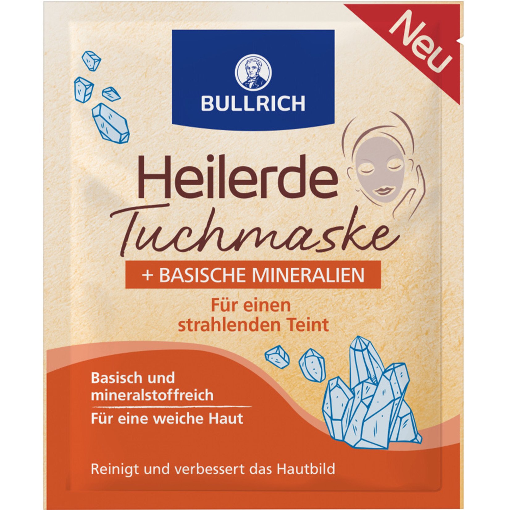 Bullrich Heilerde Tuchmaske + Basische Mineralien