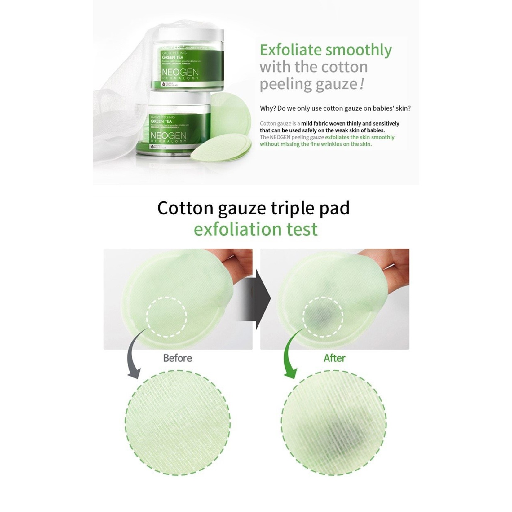 NEOGEN Bio-Peel Gauze Peeling Green Tea (8 pcs)