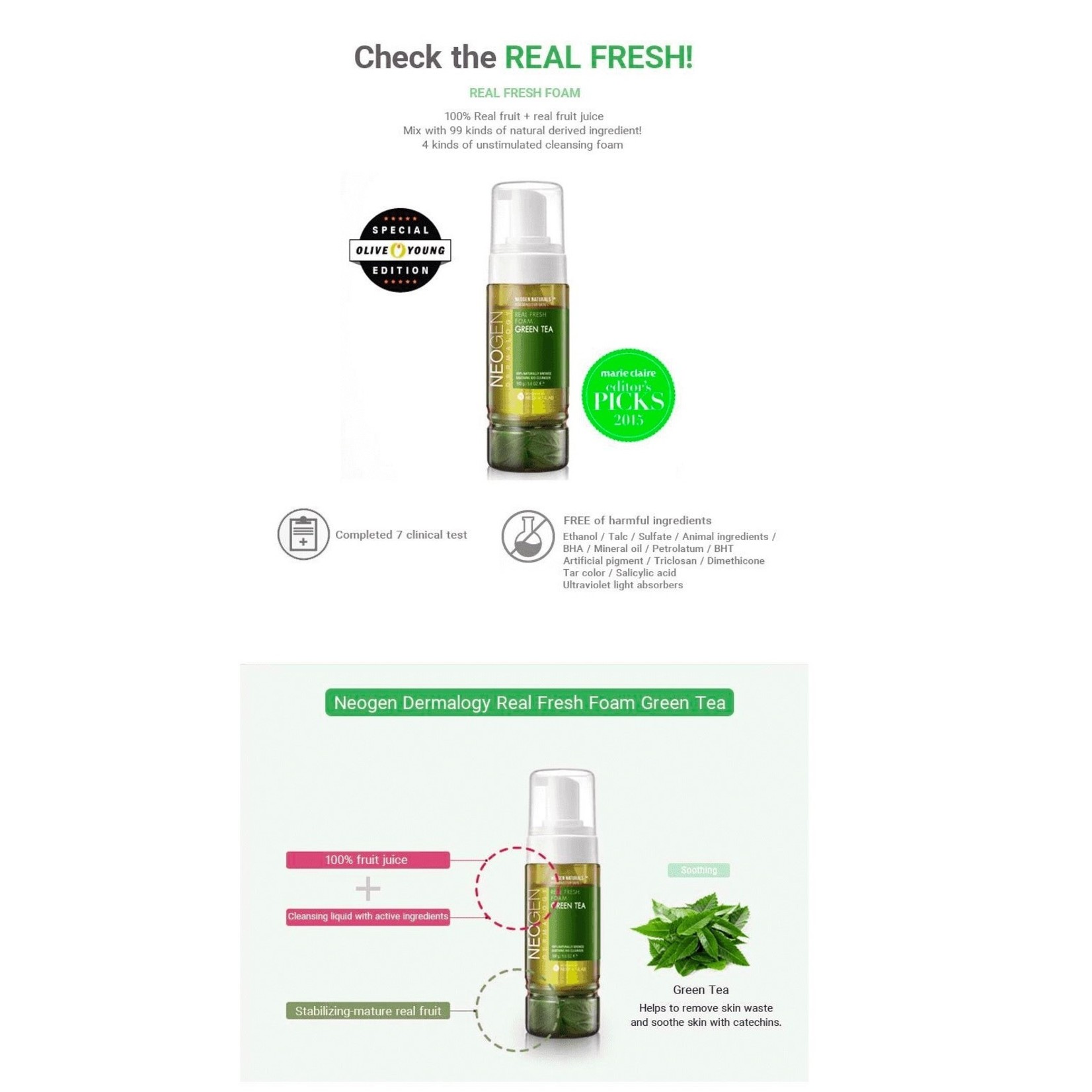 NEOGEN Real Fresh Foam Cleanser Green Tea