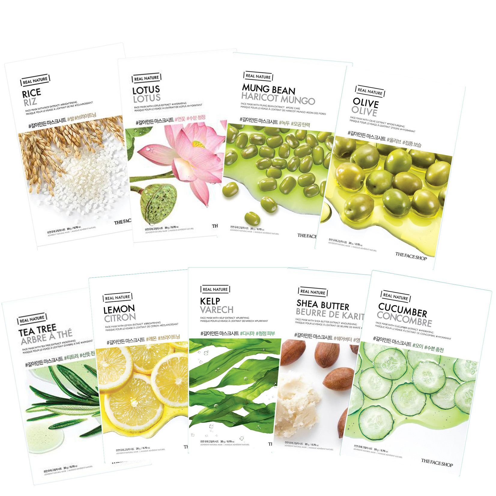 THE FACE SHOP Real Nature Sheet Mask Trial Mix (9 pcs)