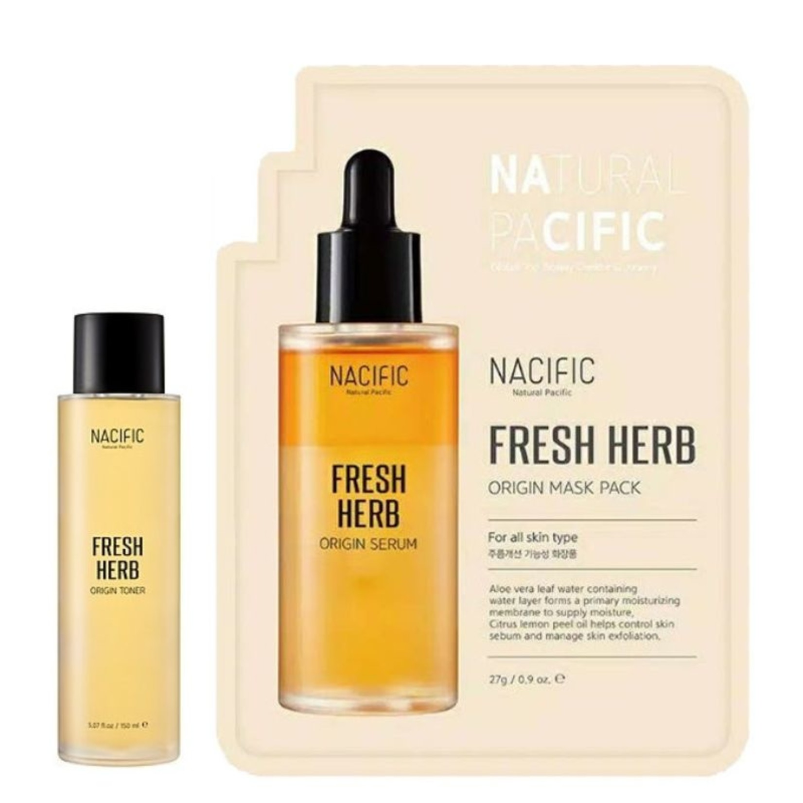 Nacific Fresh Herb Origin Kit (Sheet Mask + Toner 30ml)