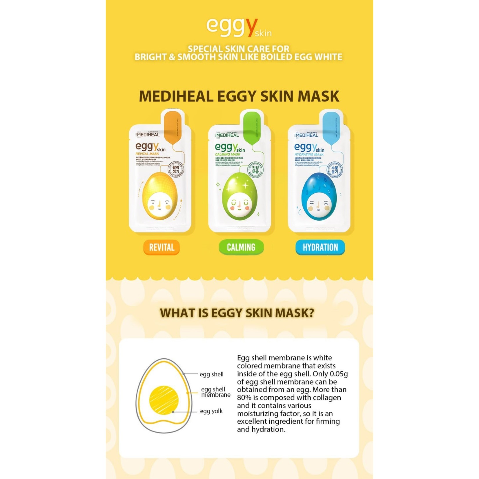 Mediheal eggYskin Calming Mask (Neue Verpackung)
