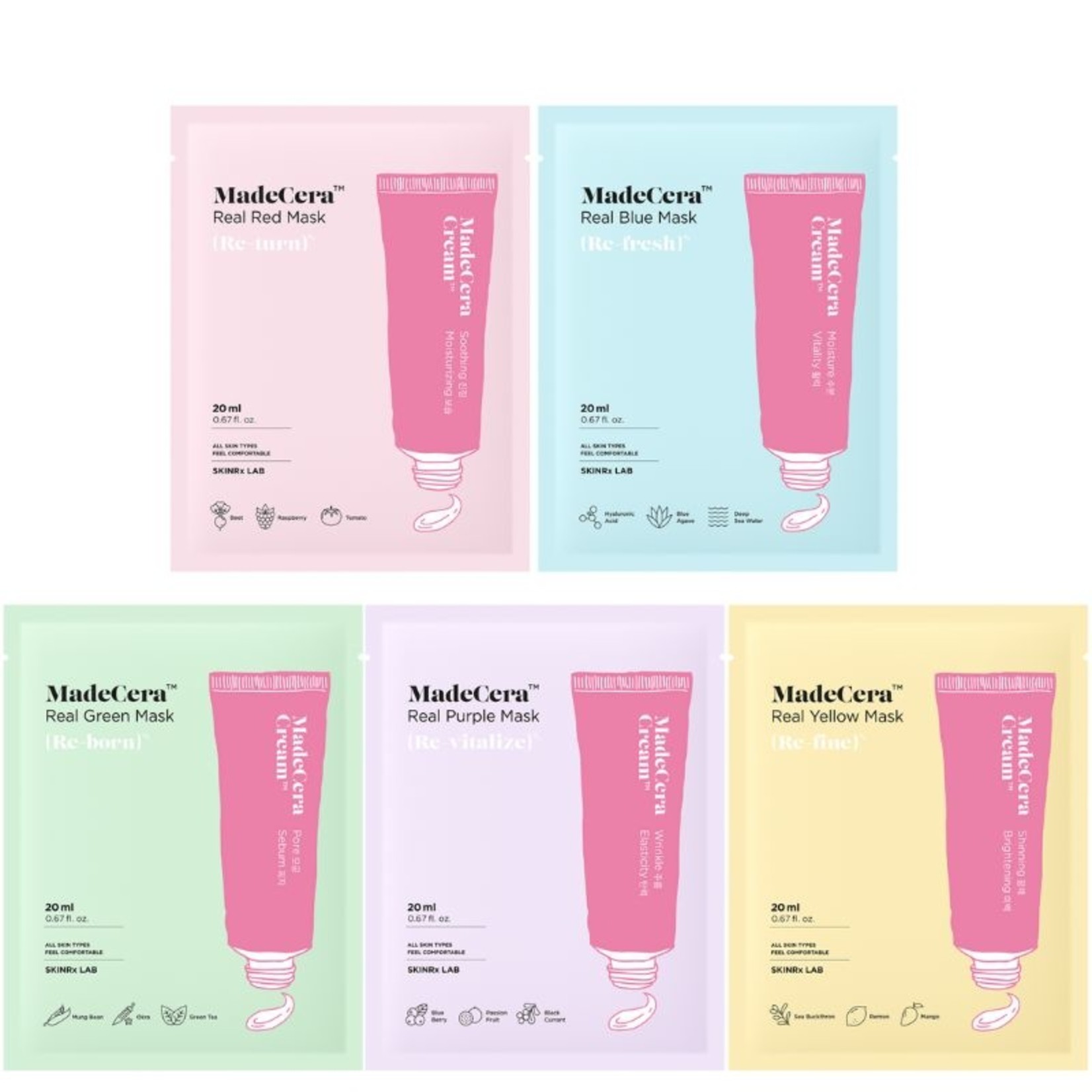 MadeCera Real Mask Set  (5 pcs)