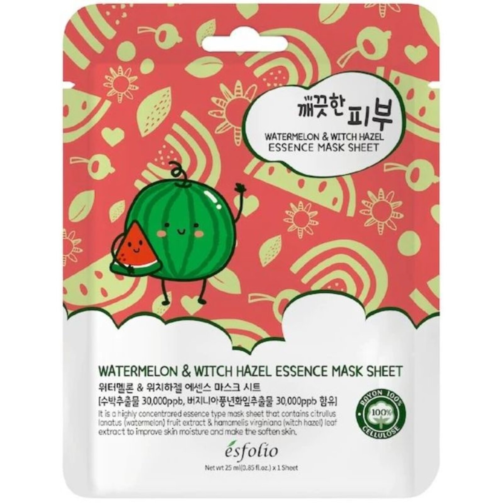 esfolio Pure Skin Watermelon Essence Mask Sheet