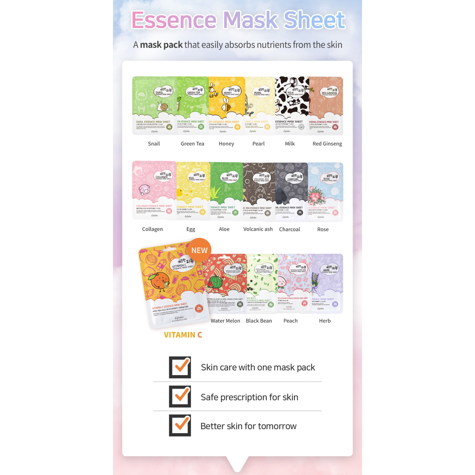 esfolio Pure Skin Vitamin C Essence Mask Sheet
