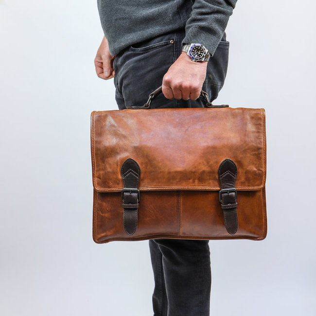 Bear Design  'Guus' Cognac/Bruin- CL32844, Cow Lavato Collectie