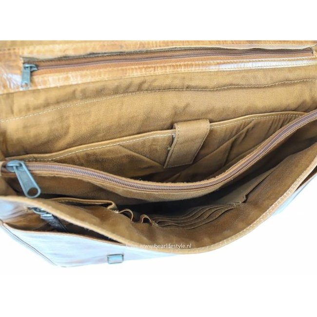 Bear Design  'Guus' Cognac/Bruin- CL32844, Cow Lavato Collectie