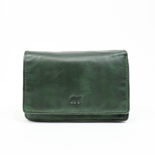 Bear Design  Overslag portemonnee 'Nina'  groen- CL 16212 , Cow Lavato Collectie