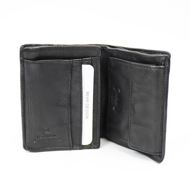 Bear Design  'Harold' Billfold portemonnee  Black - CL 14985 , Cow Lavato Collectie