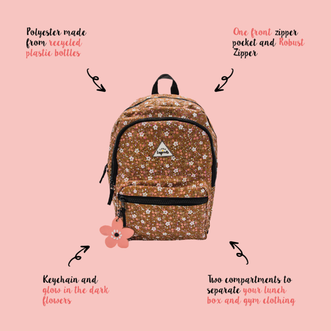 Little Legends Backpack L Vintage Flower - LL2006-03