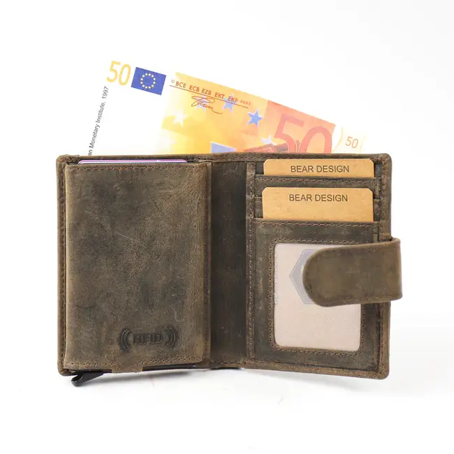 Bear Design 'Kris' Stoere Portemonnee met Secrid Cardprotector