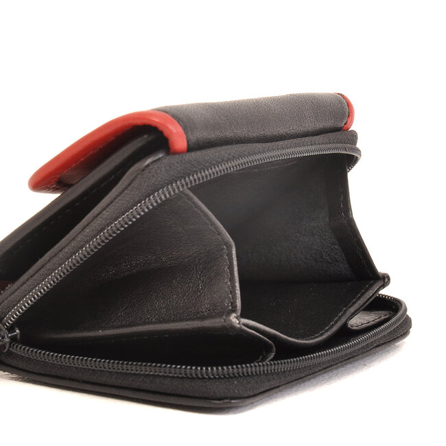 Berba bags & wallets Portemonnee 001-184-15, black-red, Soft