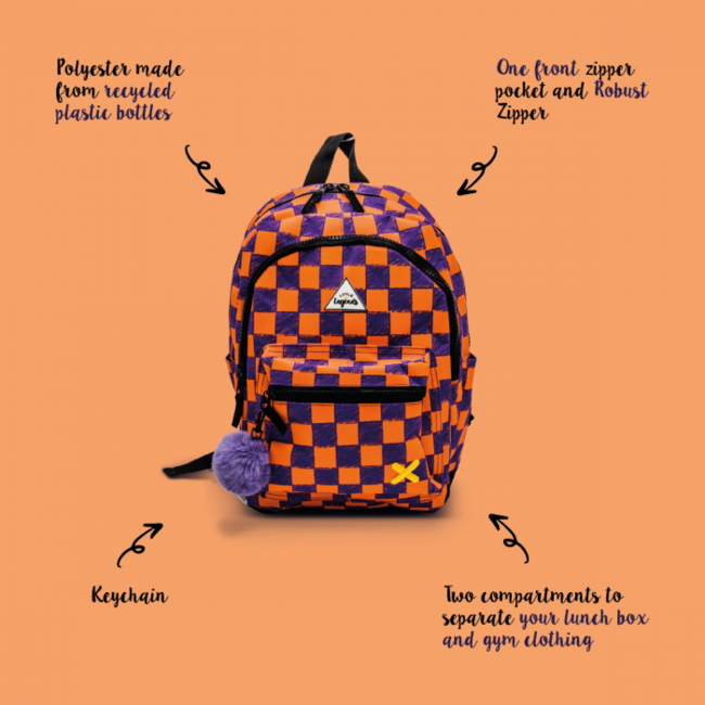 Little Legends Kinderrugzak 'Multi Checkerboard'
