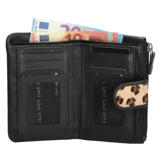 Charm London - Giftset RFID portemonnee en riem, Luipaard print