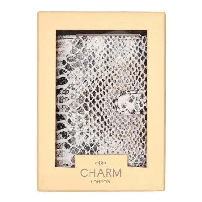 Charm London - creditcard etui, zwart/wit slang