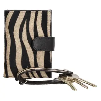 Hide & Stitches Giftset Hide & Stitches Walowa safety wallet & sleutelhanger, Zebra