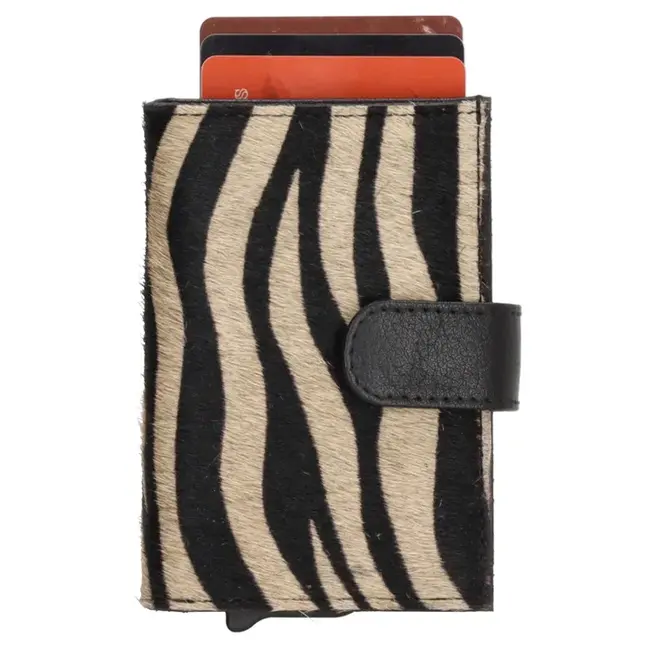 Hide & Stitches Giftset Hide & Stitches Walowa safety wallet & sleutelhanger, Zebra