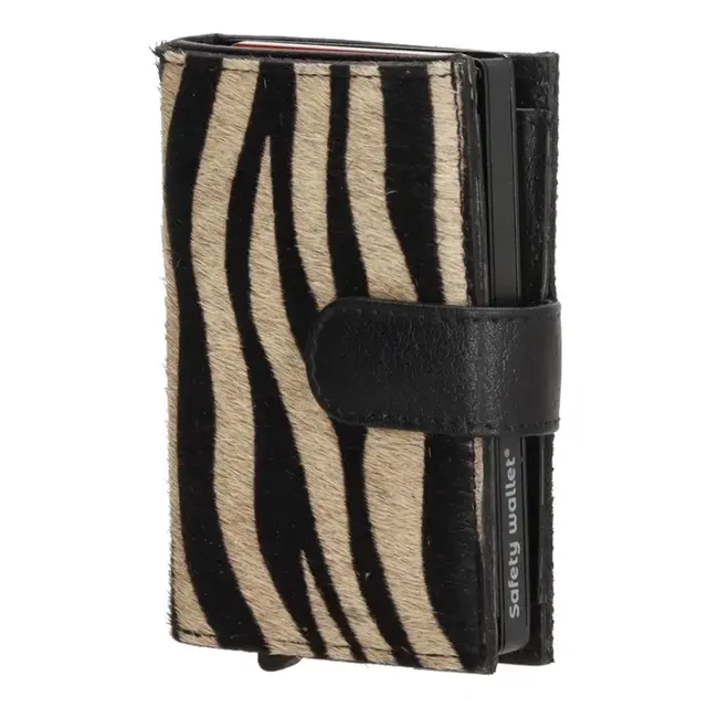Hide & Stitches Giftset Hide & Stitches Walowa safety wallet & sleutelhanger, Zebra