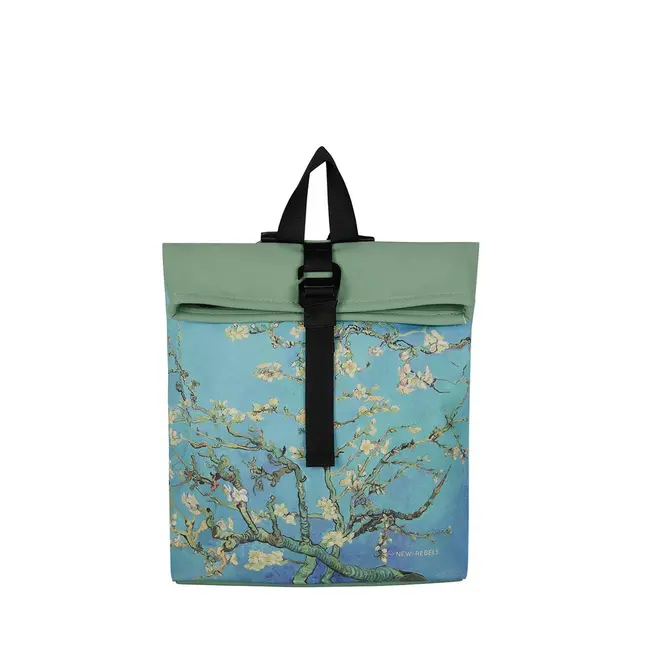 New Rebels Mart Art  Roll-Top Backpack mini - Almond blossoms
