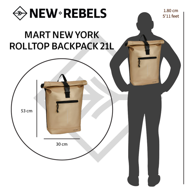 New Rebels Mart Roll-Top Backpack (L) - Metallic Gold