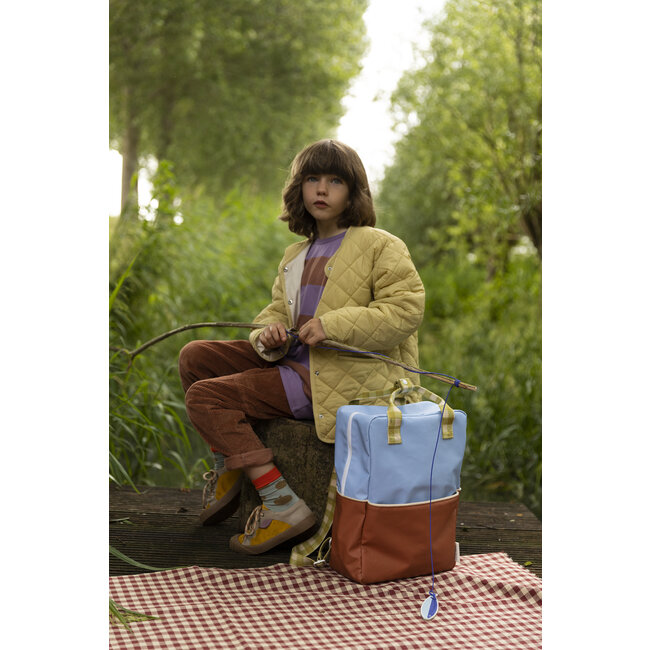 Sticky Lemon 'Colourblocking' - backpack large -  blue berry, willow brown, pear green