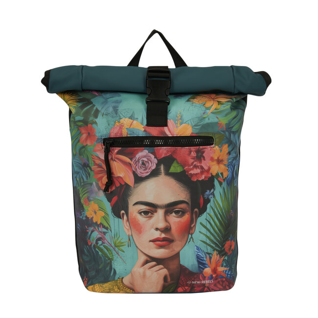 New Rebels Mart Art Roll-Top Backpack (L)  'Flowerhead'