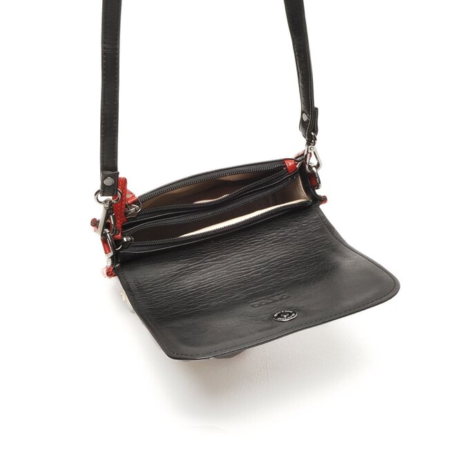 Berba bags & wallets Mini Crossbody 005-194-15 Black-red - Soft