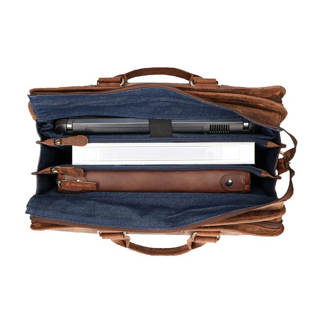 The Rat Pack 'Dale' Vintage laptoptas - 17 inch