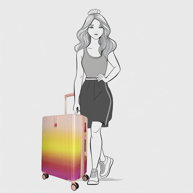 Enrico Benetti 'Havana' Trolley - Fuchsia  45x28x65cm