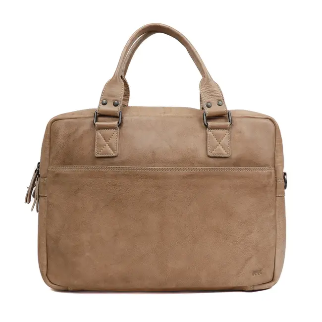 Bear Design Laptoptas 'Leandro' Baltic Beige - Cow Lavato Collectie