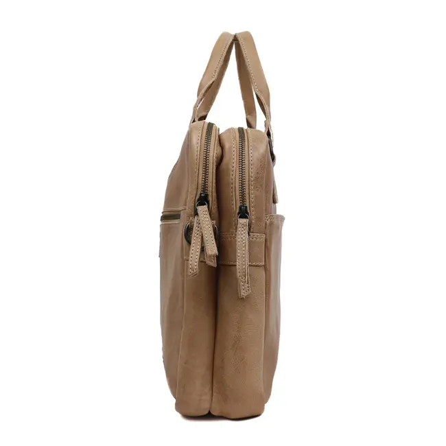 Bear Design Laptoptas 'Leandro' Baltic Beige - Cow Lavato Collectie