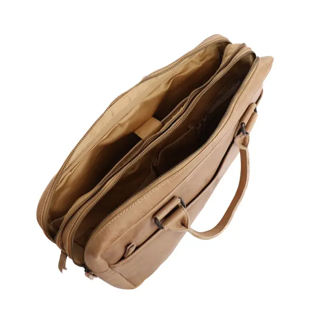Bear Design Laptoptas 'Leandro' Baltic Beige - Cow Lavato Collectie