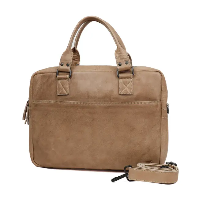Bear Design Laptoptas 'Leandro' Baltic Beige - Cow Lavato Collectie