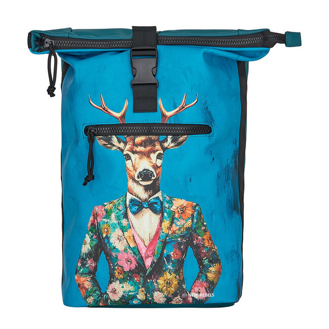 New Rebels Mart Art Roll-Top Backpack (L) - 'Dressed Deer'