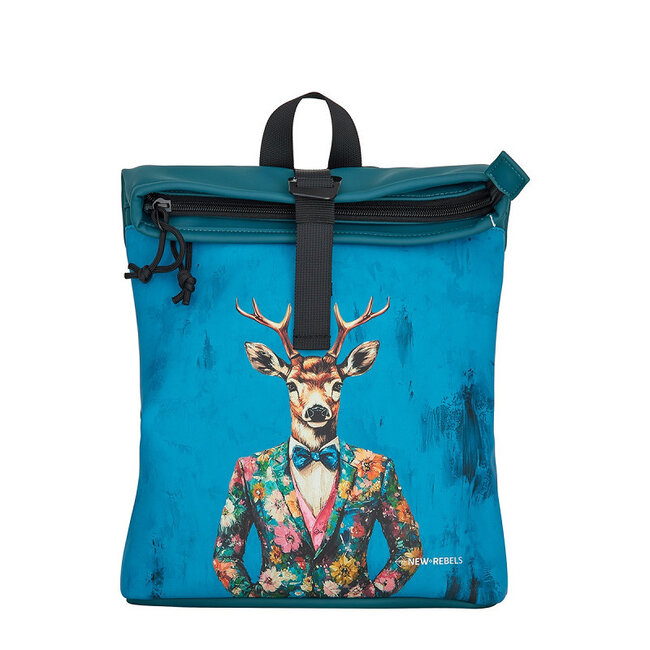 New Rebels Mart Art  Roll-Top Backpack mini 'Dressed Deer'
