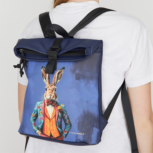 New Rebels Mart Art  Roll-Top Backpack mini 'Rabbitsuit'