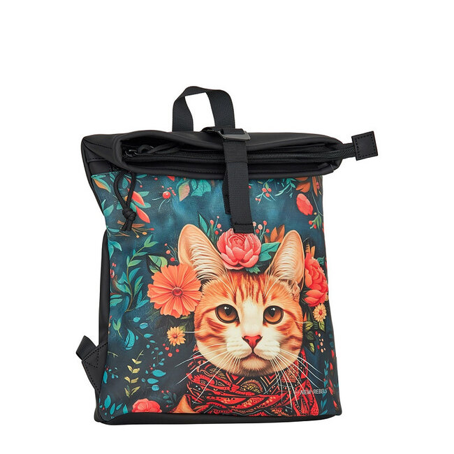 New Rebels Mart Art  Roll-Top Backpack mini 'Catface'