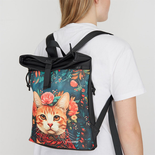 New Rebels Mart Art  Roll-Top Backpack mini 'Catface'