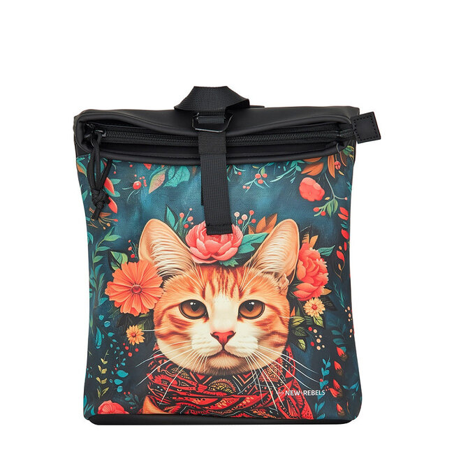 New Rebels Mart Art  Roll-Top Backpack mini 'Catface'