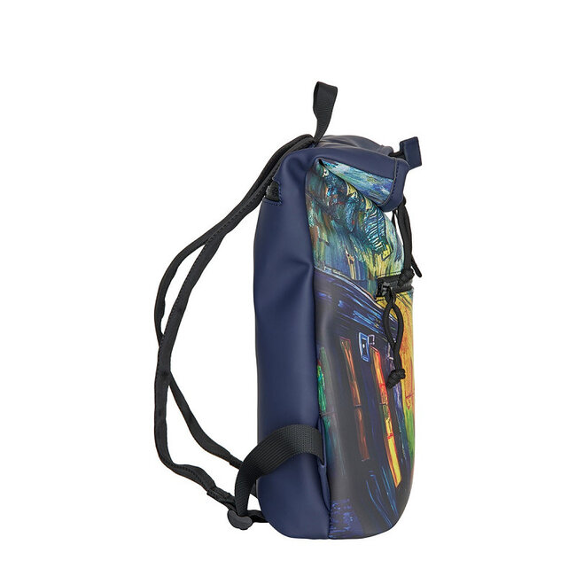 New Rebels Mart Art  Roll-Top Backpack mini 'Cafe at Night'