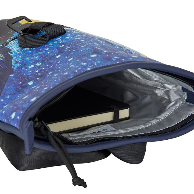 New Rebels Mart Art  Roll-Top Backpack mini 'Cafe at Night'