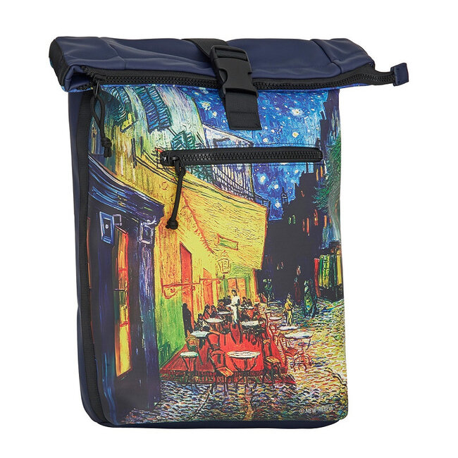 New Rebels Mart Art Roll-Top Backpack (L) - 'Cafe at Night'