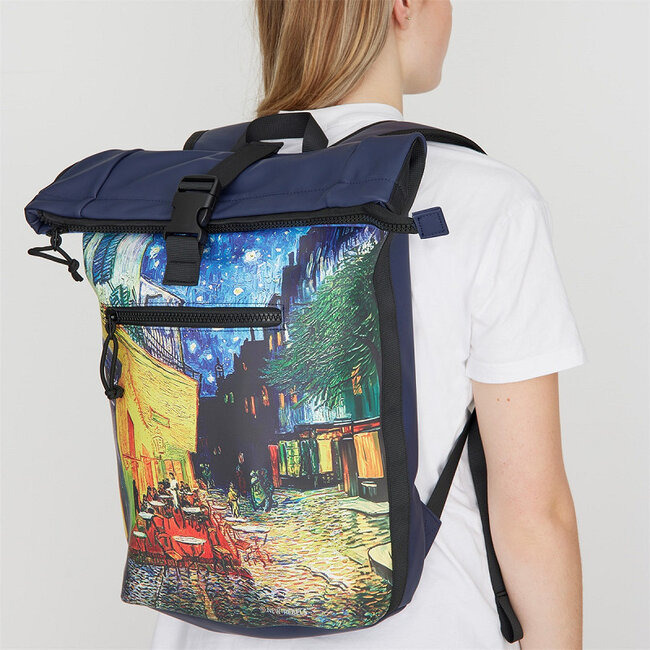 New Rebels Mart Art Roll-Top Backpack (L) - 'Cafe at Night'