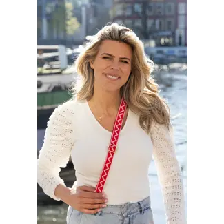 Telefoonkoord/Bagstrap Zig-zag - Fuchsia/Licht roze