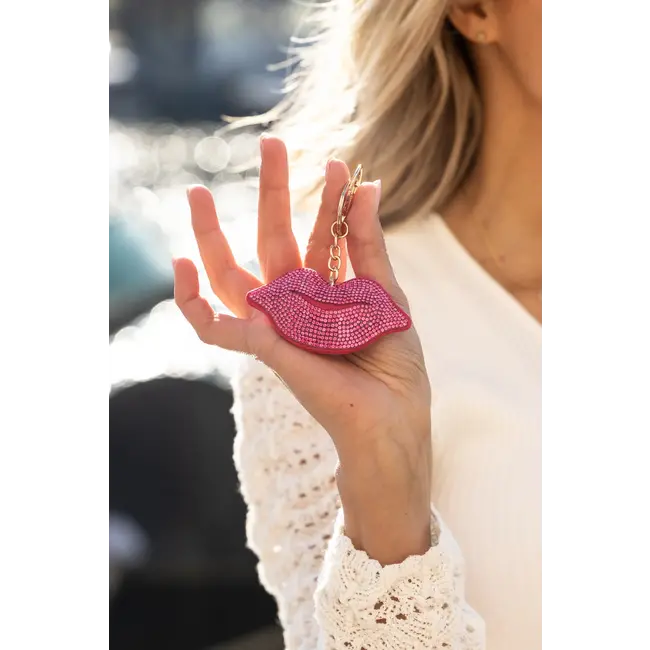 Sleutel/Tashanger Big Kiss - Roze
