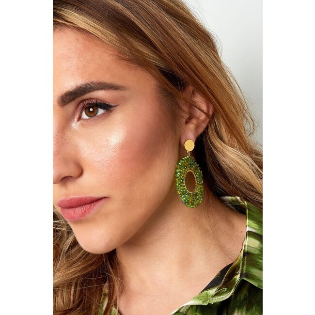 Statement oorbellen 'Cocktail Party' - Groen